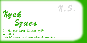 nyek szucs business card