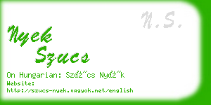 nyek szucs business card
